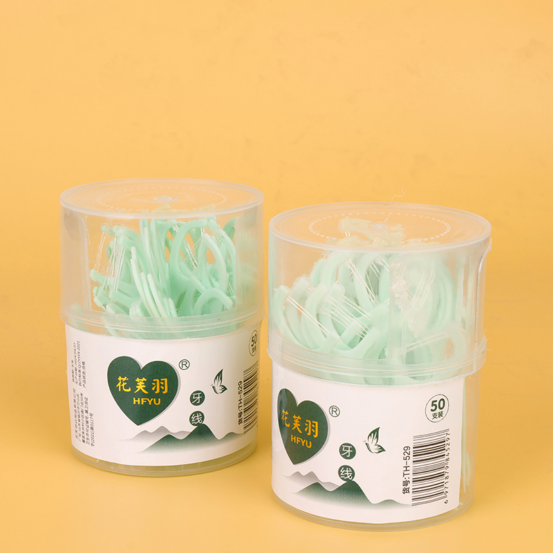 Hua fu Yu 529-mint flavor double-line round box dental floss 50 (546)