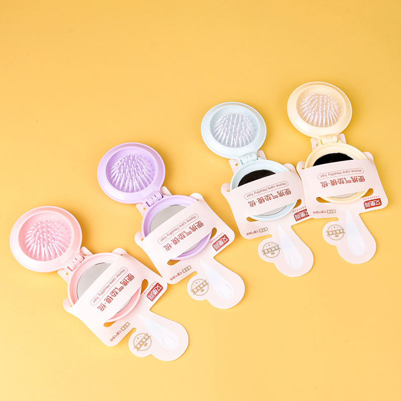 972 round folding air cushion mirror comb