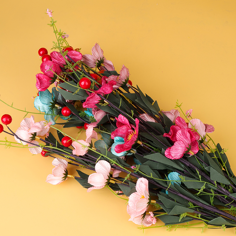 711 red beads artificial flowers (color random)