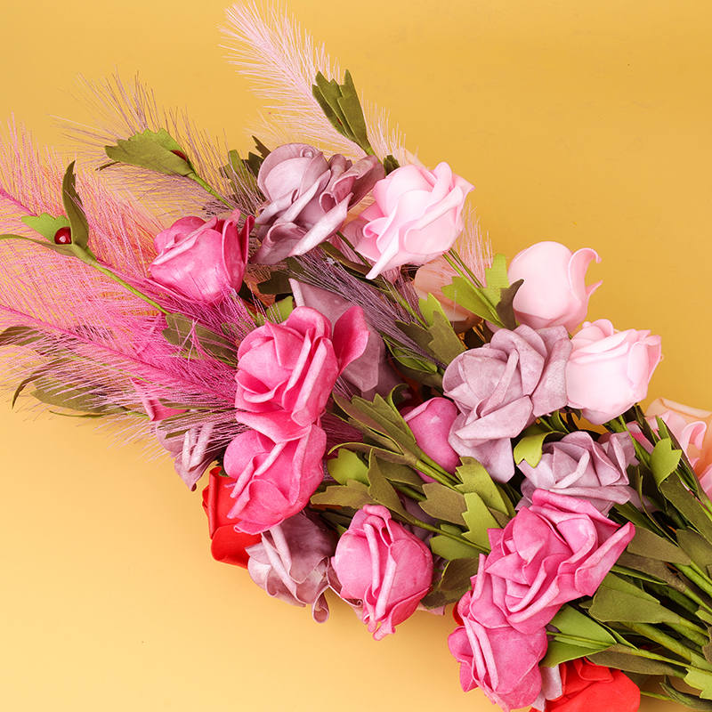 6673 rose artificial flowers (color random)