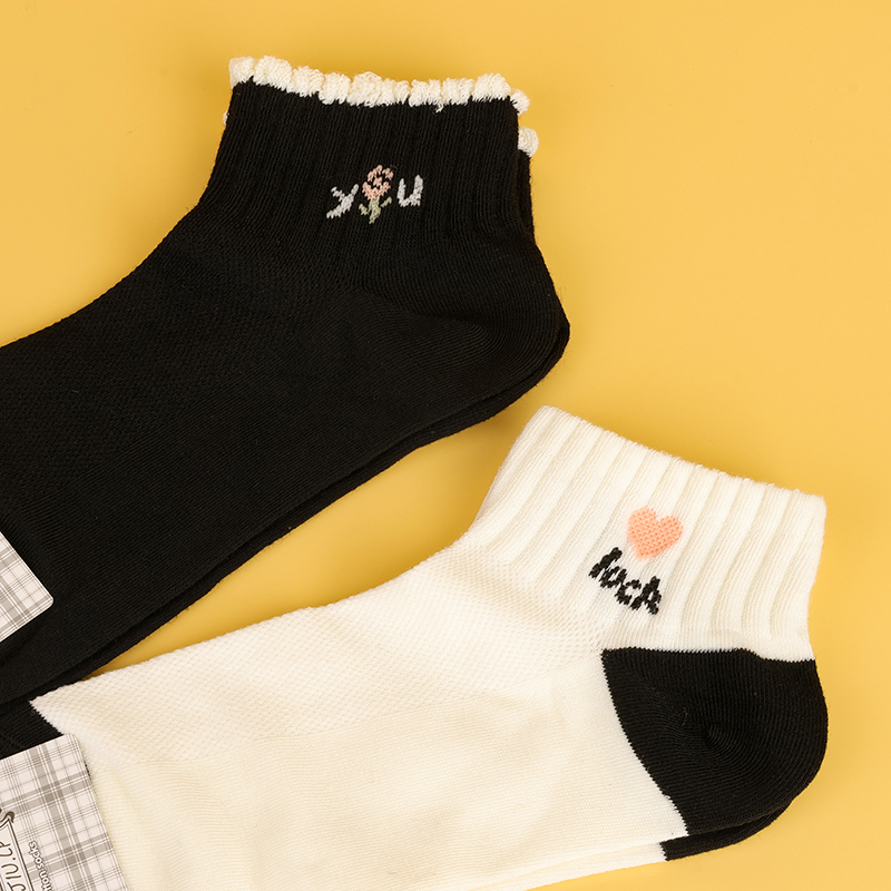 5555 striped mesh sports women's boat socks