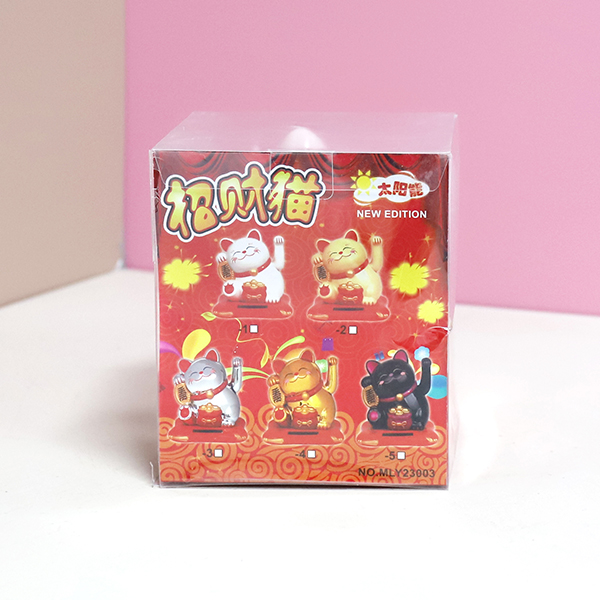 23003-1-5.5 inch solar feng shui cat ornaments (white)