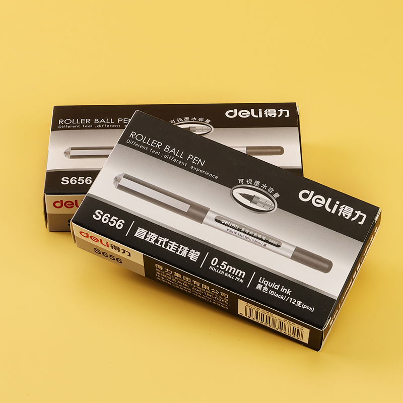 Deli (single sale) S656-Q1 direct liquid ball pen (0.5mm/black)