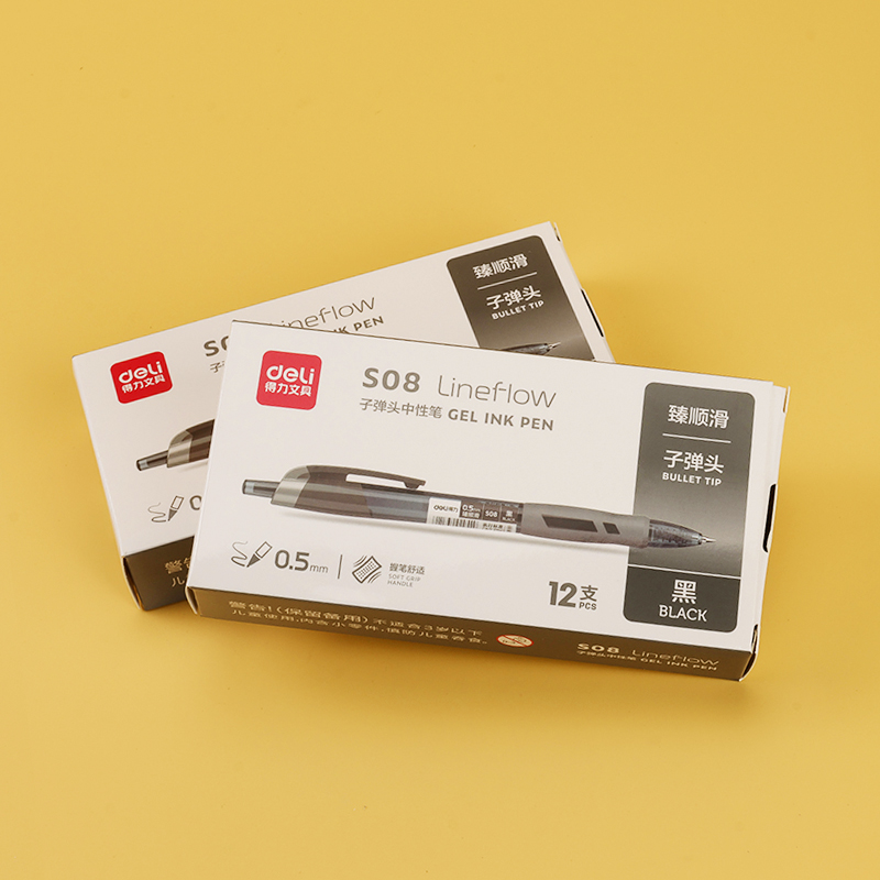 Deli (single sale) S08 spring head office gel pen (0.5mm/black)