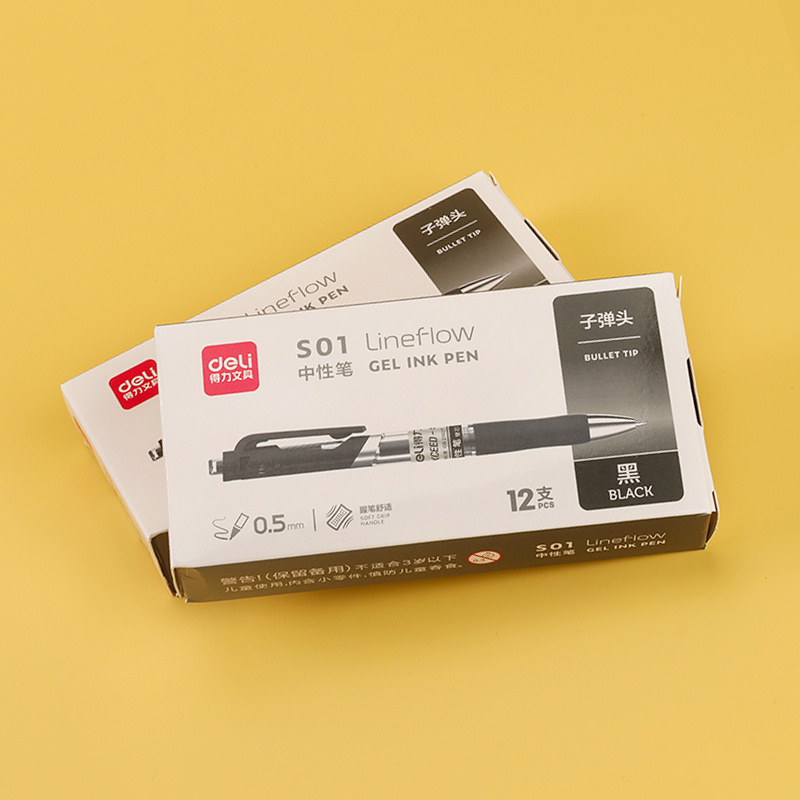 Deli (single sale) S01 spring head gel pen (0.5mm/black)