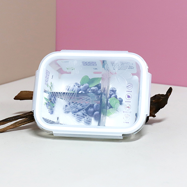 XB-2121 rectangular three-partition glass storage box