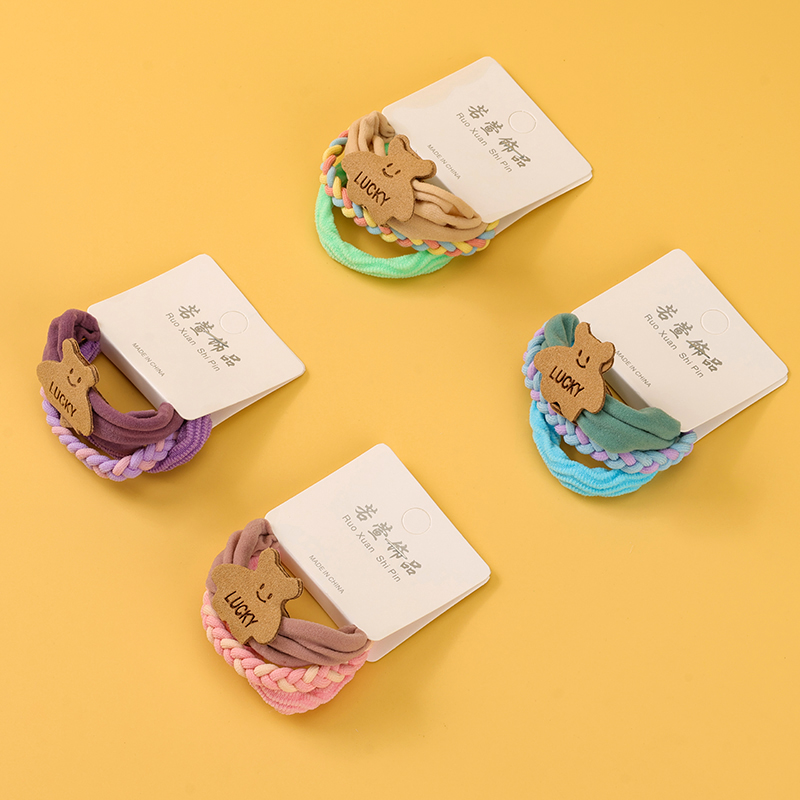 Three color cartoon labeling combination rubber bands