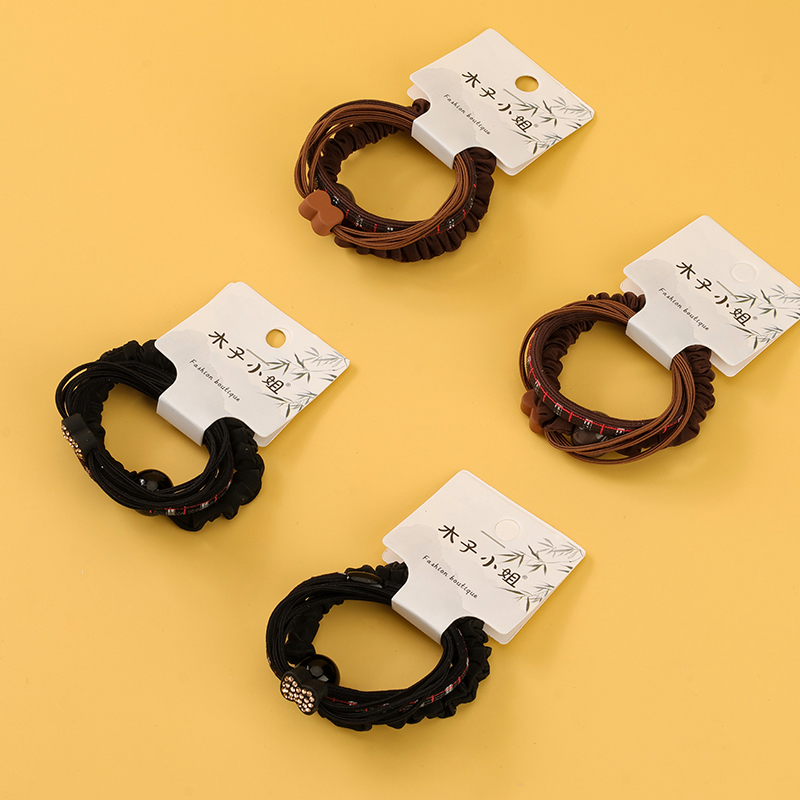 Black Tea Spot Drill Bead Accessories Rubber Tendons