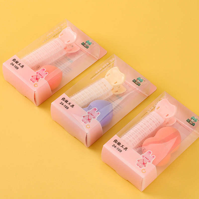 109 Viscose curling iron gourd puff combination (puff random)