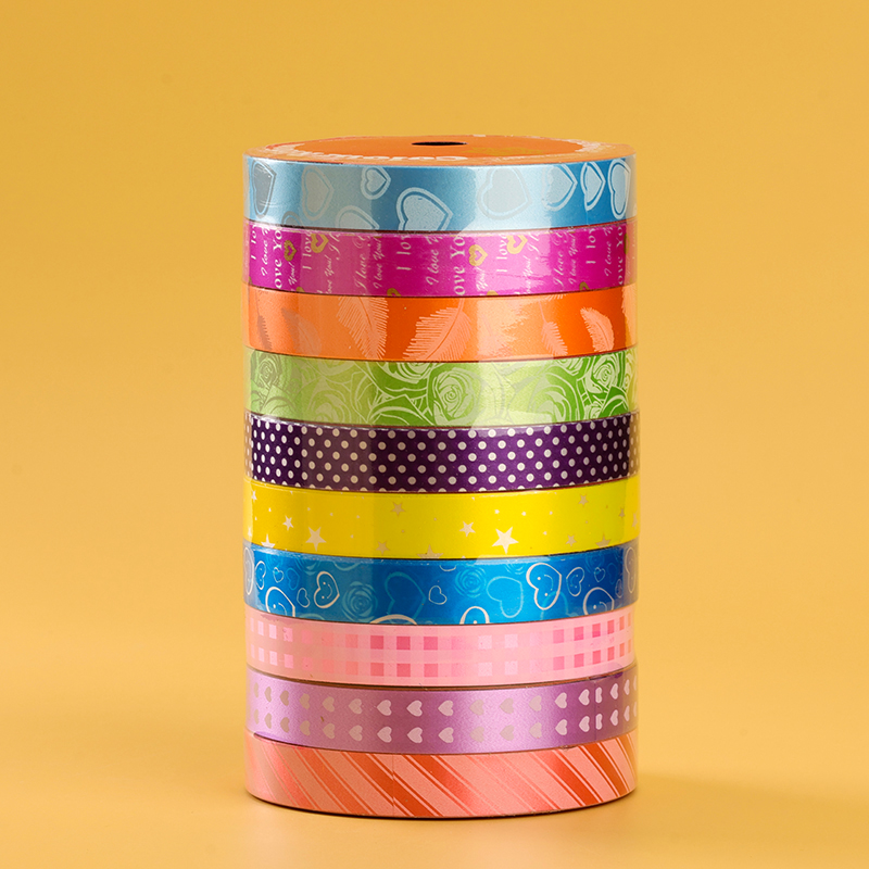 Dải ruy băng nhựa in hoa văn rộng 1,6 cm (10 m)