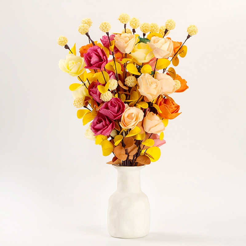 100 bông hoa hồng giả dạng quả cầu (màu ngẫu nhiên)