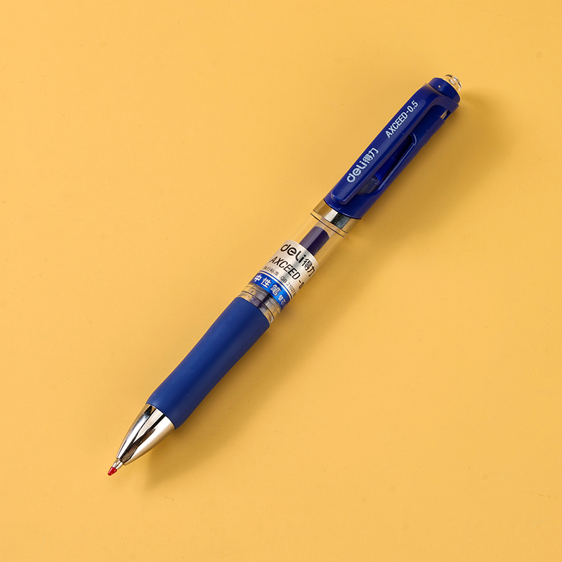 Deli (single sale) S01 spring head gel pen (0.5mm/blue)