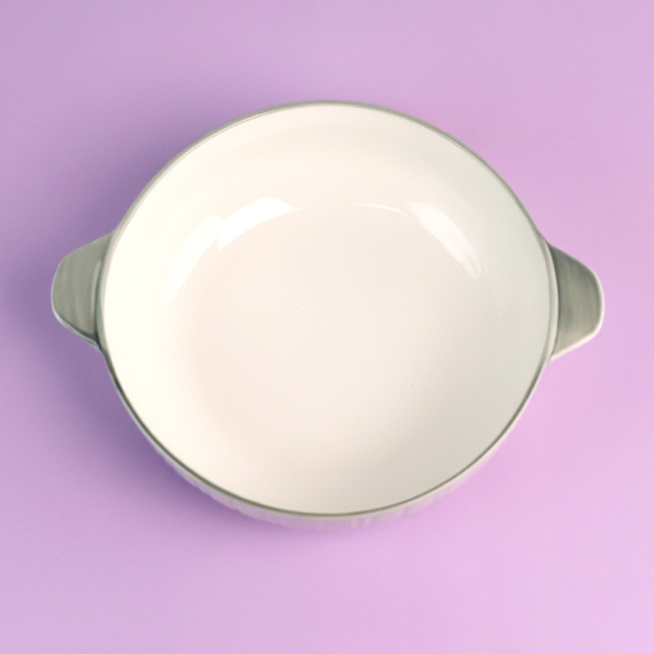 10.5 inch double ear soup pot (small family imprint milk white)