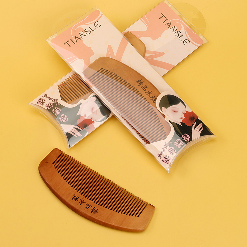 133-3 boutique wooden comb (crescent)