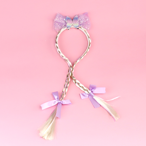 Bow Wig Double Braid Head Button