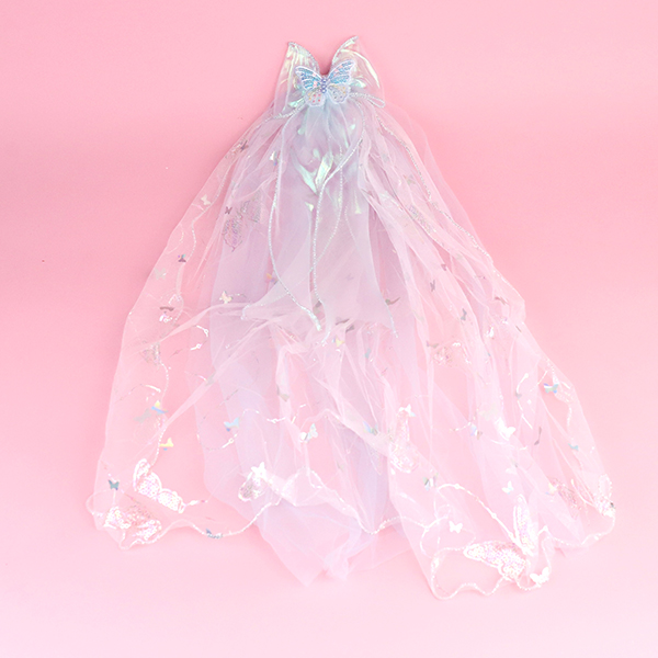 Sequin butterfly gauze children's veil
