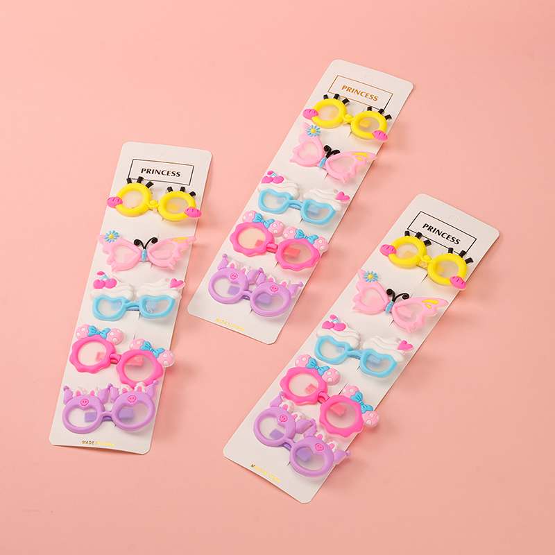 Bag of five cartoon glasses duck clip