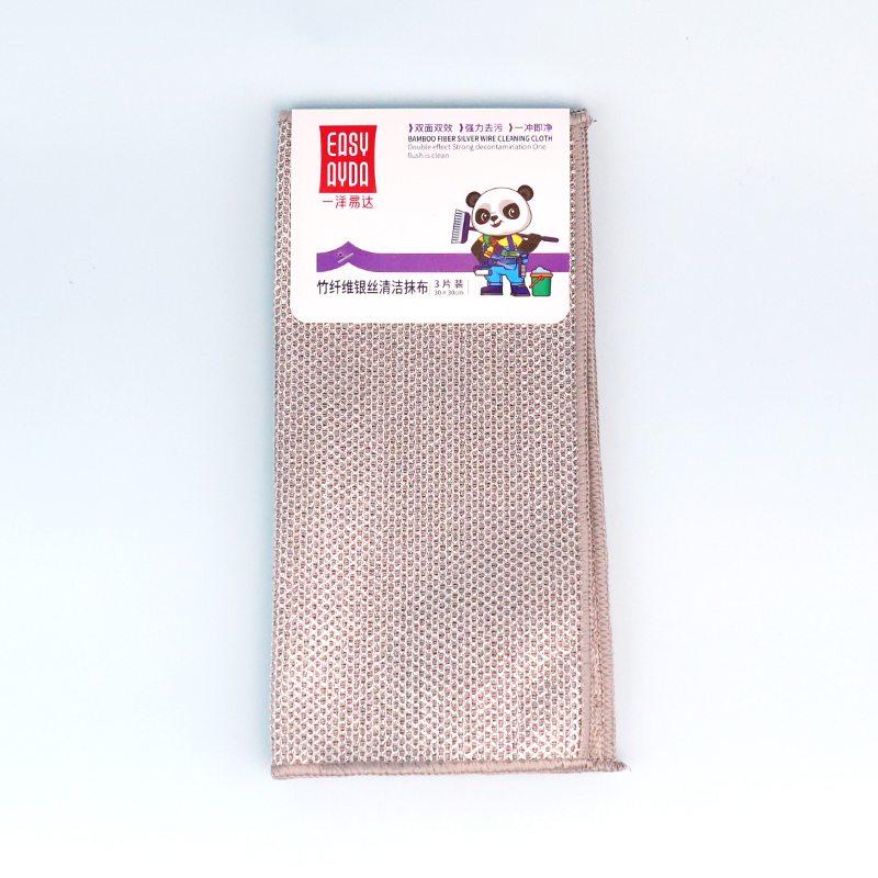 1074 bamboo fiber silver wire cleaning cloth 3 pieces