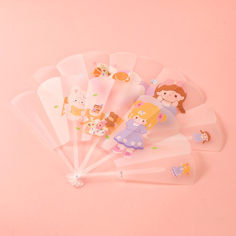 707 gold powder folding fan (boxed)