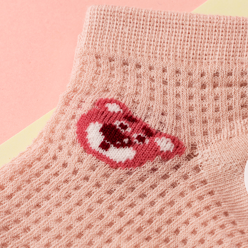 6609 teasing bear ice silk hole children's socks (4-12 years old)
