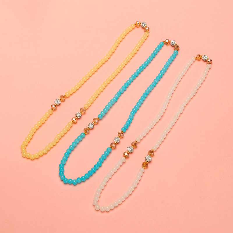 Three circles imitation jade diamond beads crystal bracelet