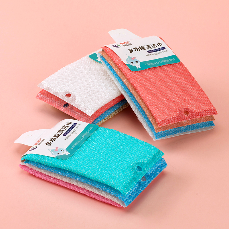 911 four pieces of color Lingjiao scouring pad