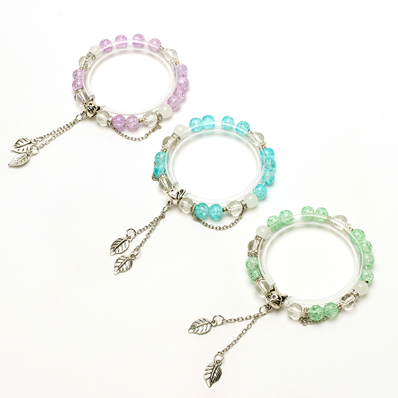 Floral Fox Head Leaf Tassel Bracelet