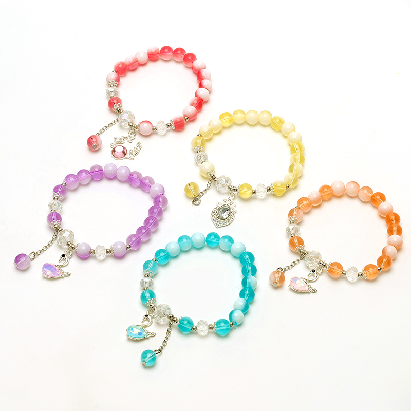 Milk Cover Point Drill Zircon Pendant Bracelet