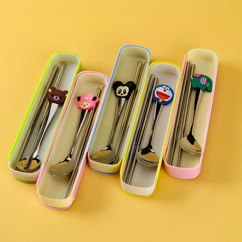 Cartoon Boxed Chopsticks Spoon (100)