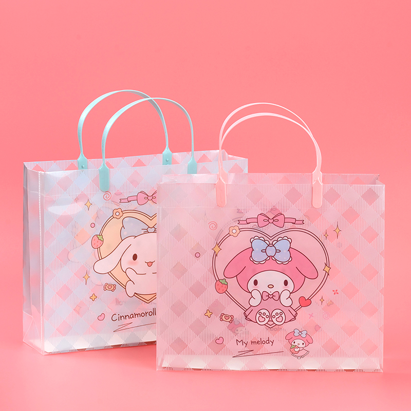 Transparent cartoon snap gift bag (horizontal) 23*27.5*8