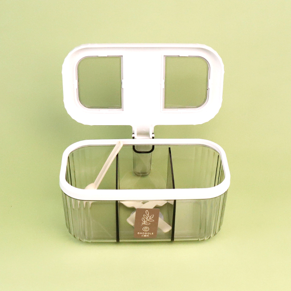 3797 Light Luxury Transparent Three-compartment Seasoning Box