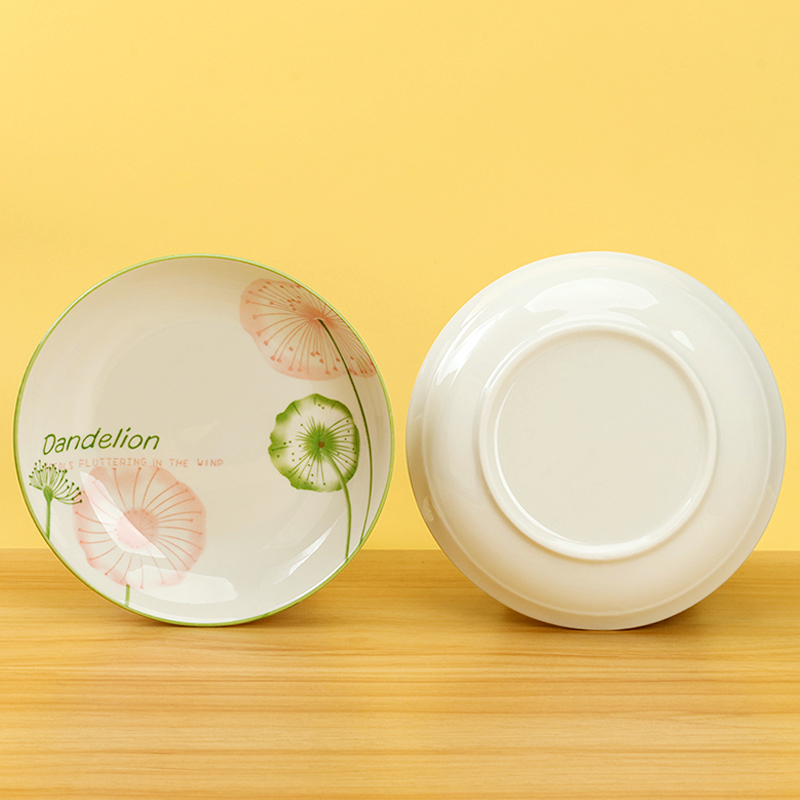 Yongfeng 7-inch fruit plate (gray dandelion)