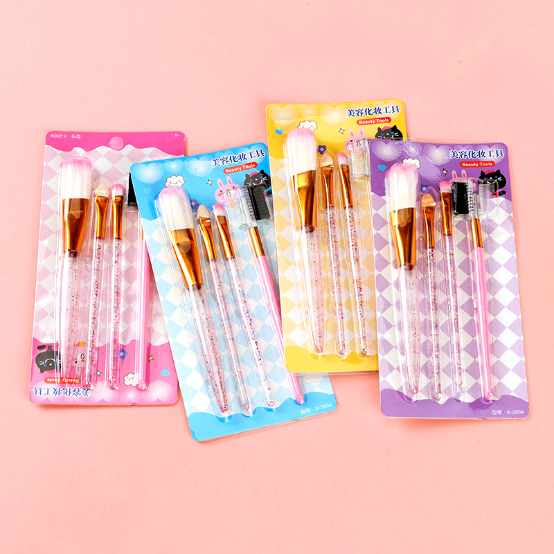 X-2003 Crystal Handle Makeup Brush Four-Piece Set