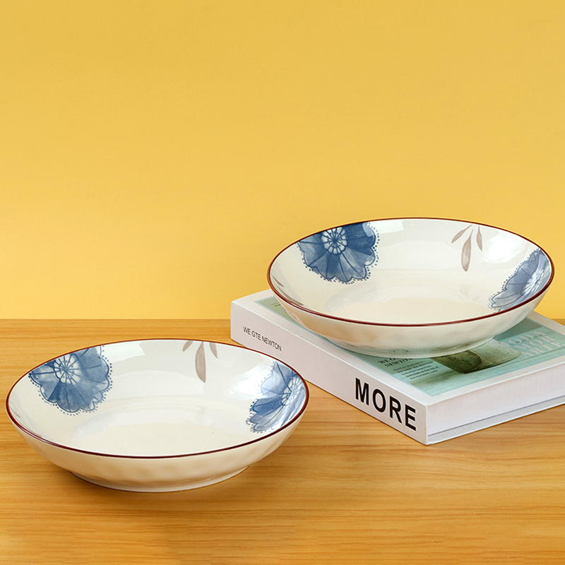 Printed 8-inch rain stone plate (flower language)