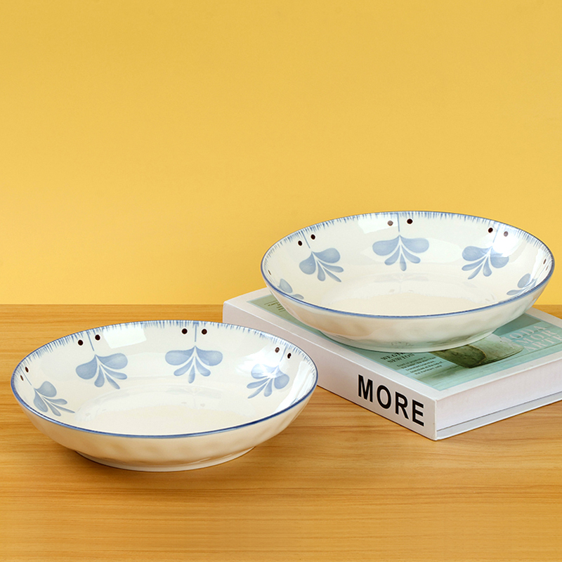 Printed 8-inch rain stone plate (elegant)