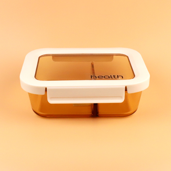 YN-1414 rectangular two-compartment glass storage box