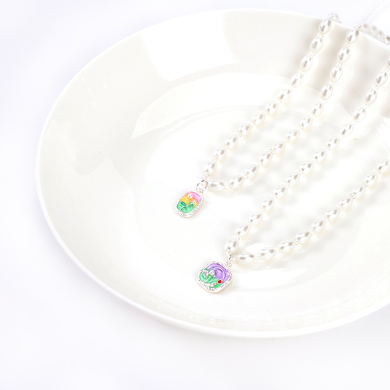 Vòng cổ mặt dây chuyền giọt dầu ngọc trai