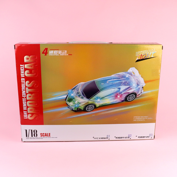 JT3606 Metallic Paint Transparent Shell Music Light Dig sports car (1:18)