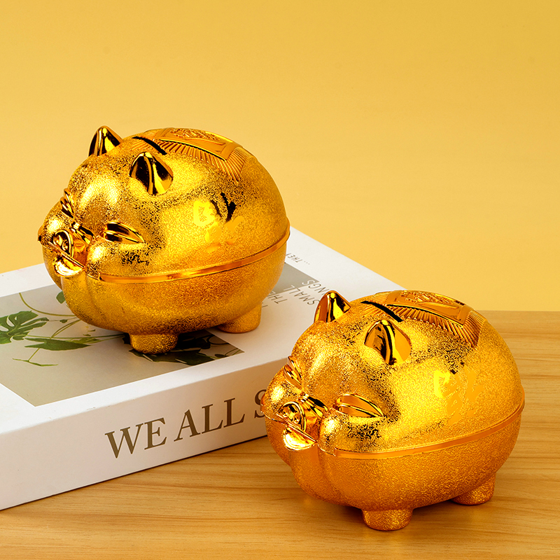 Plastic golden pig piggy bank (200)