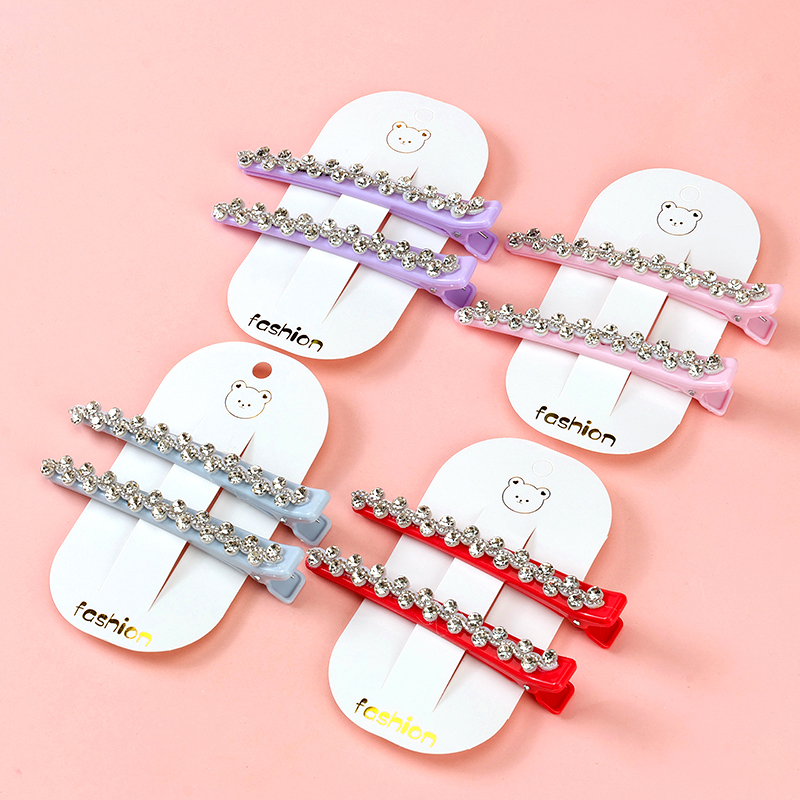 Boxed two rhinestone accessories horn duck clip (large)