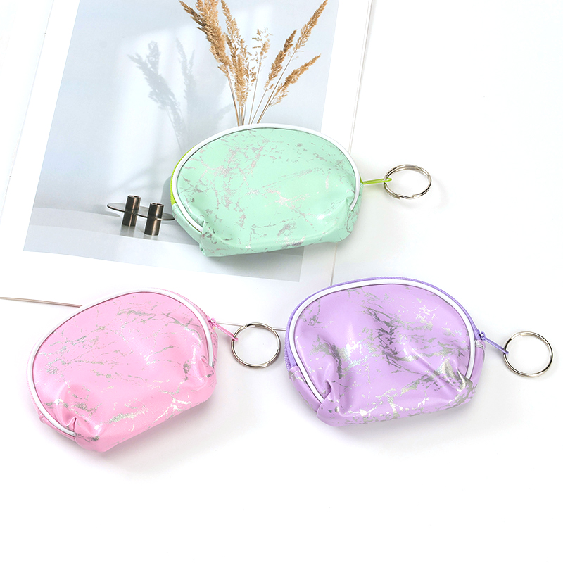 New leather gold powder semi-round bag