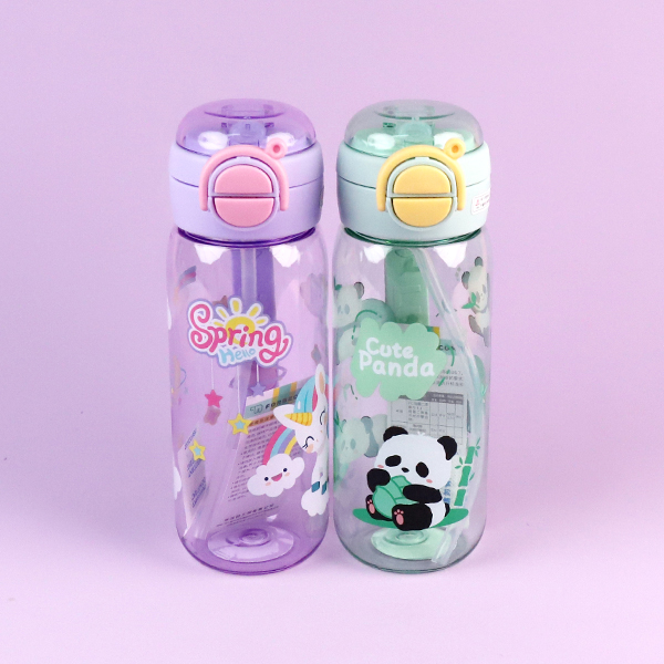LF-2028 cartoon double drinking plastic cup (600ml)