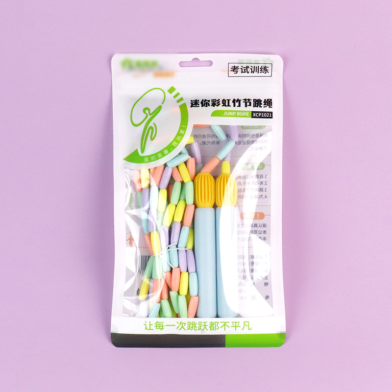 XCP1021 Mini Rainbow Slub Jumping Rope - 이미지 2