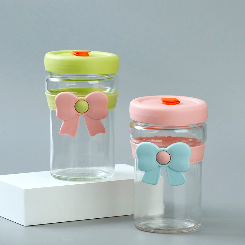 Quanming bowknot straw glass (450ml)