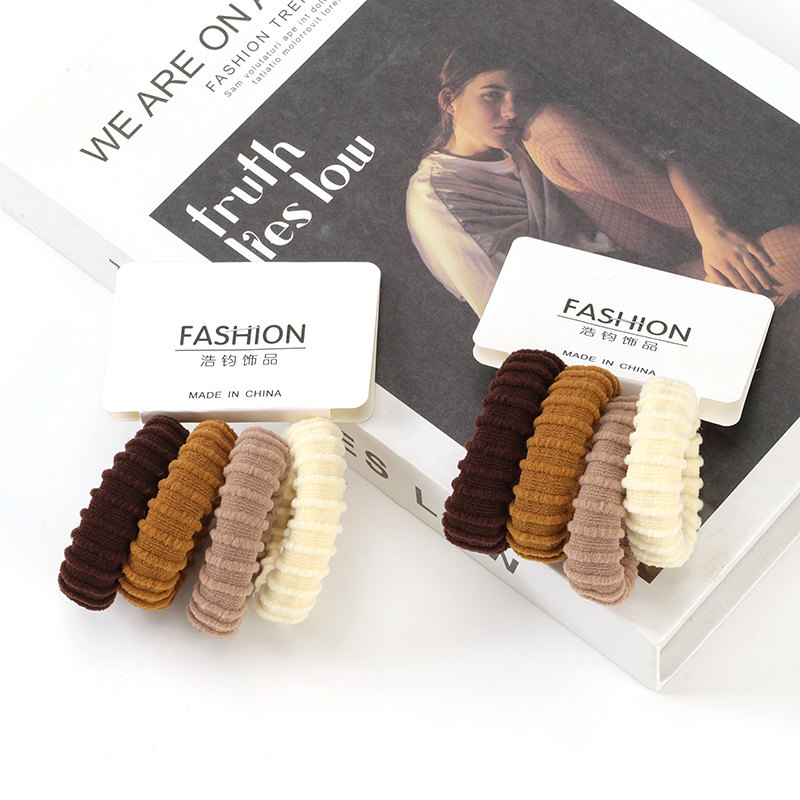 Four milk tea color high elastic elevator rubber bands