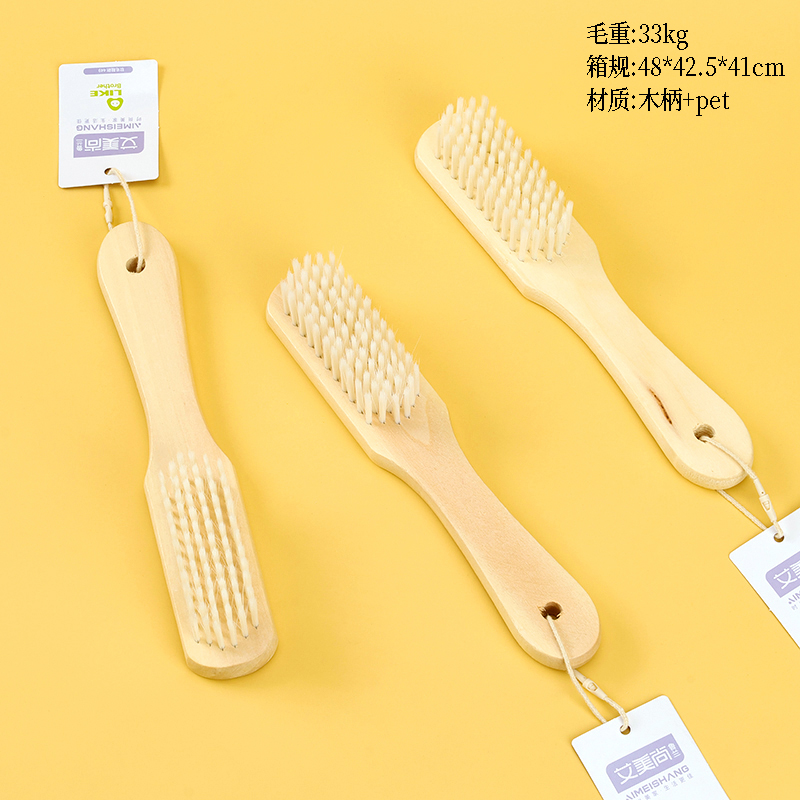 AMS-449 wooden handle shoe brush
