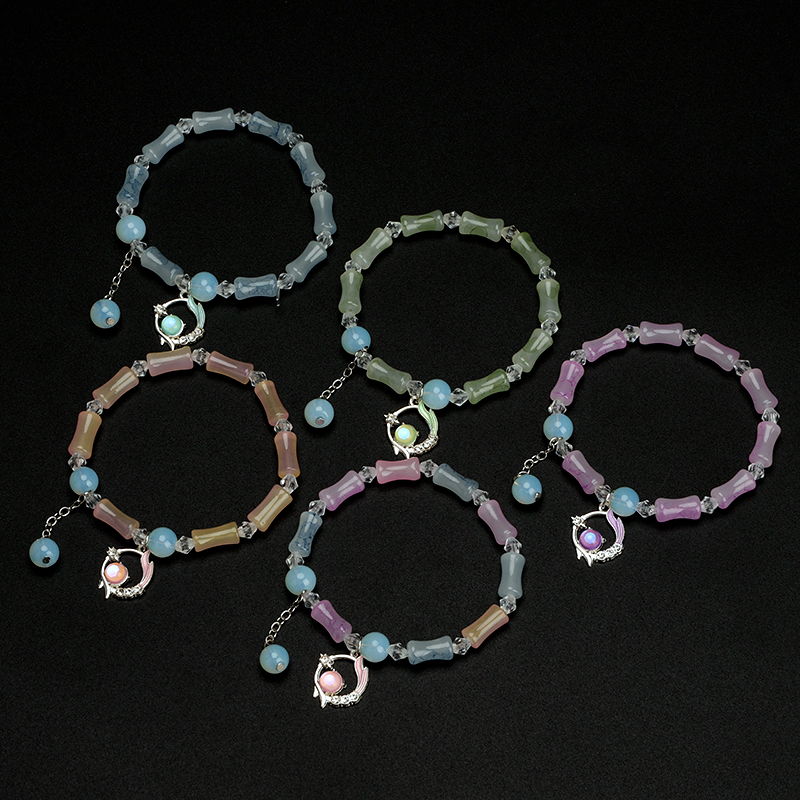 Fresh Spotted Slub Pendant Bracelet