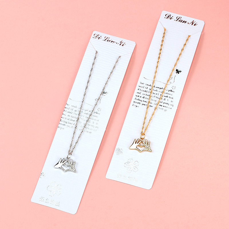 New love hand water ripple necklace