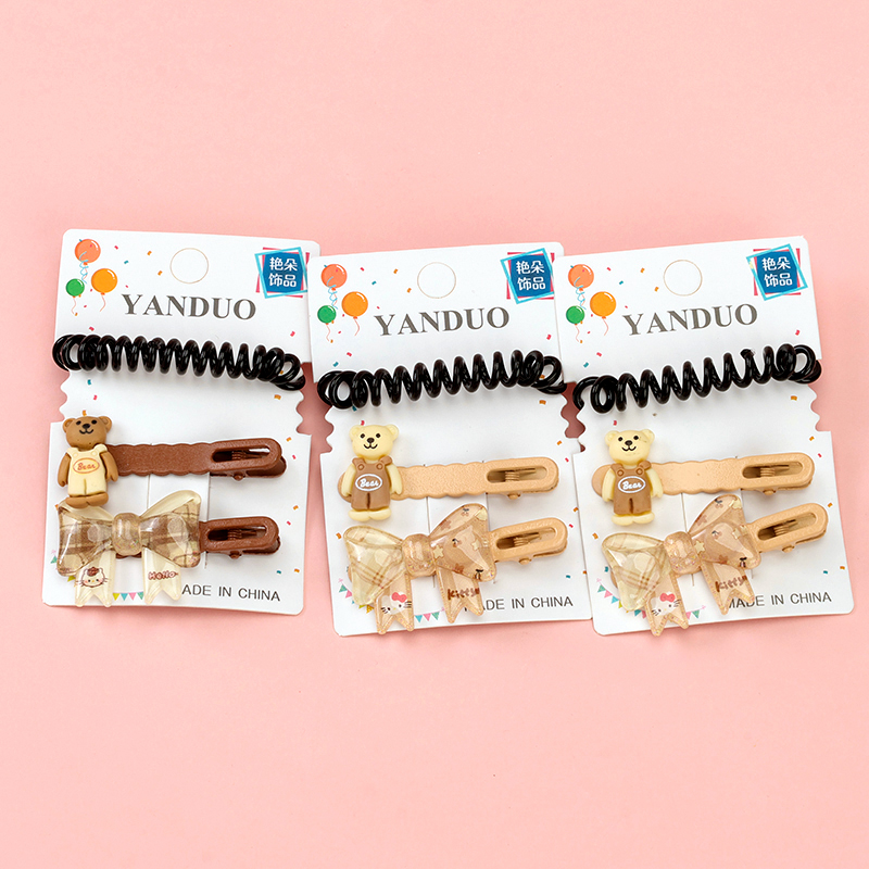 Boxed bow cartoon accessories duck clip suit