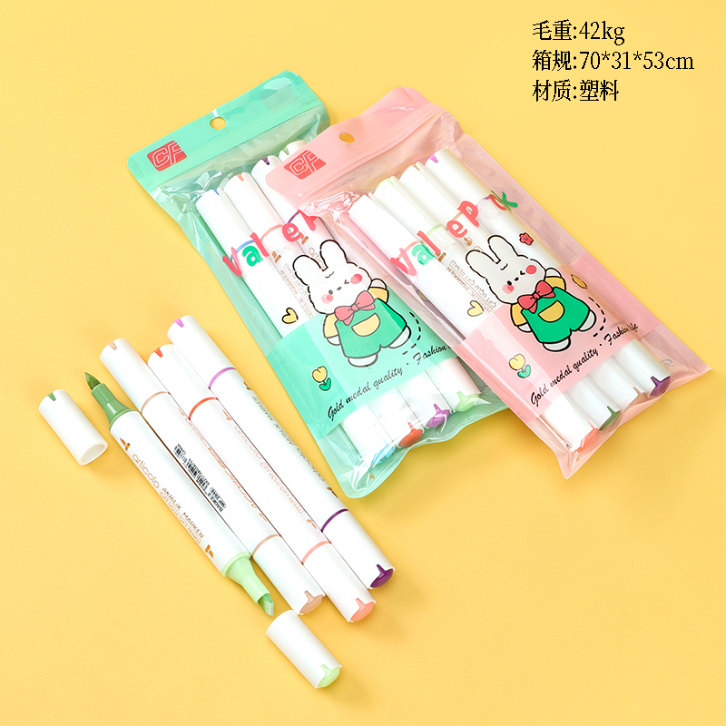 Two-head two-color acrylic marker